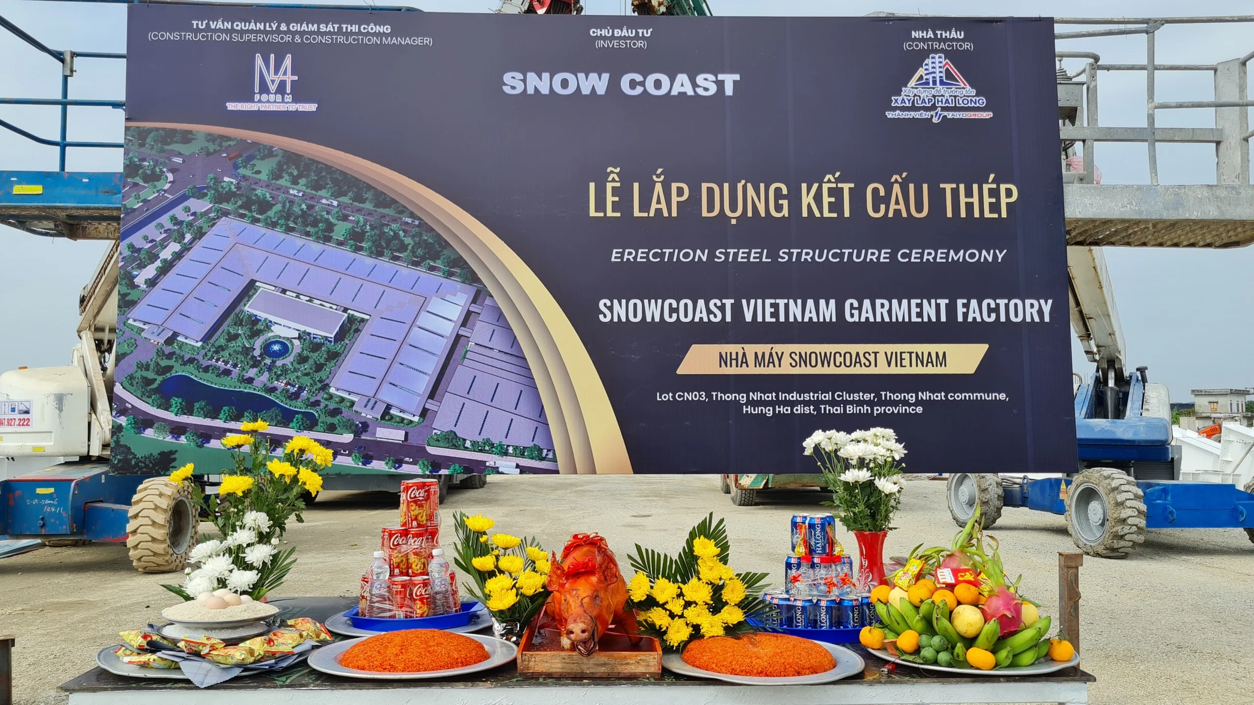 LỄ LẮP DỰNG KẾT CẤU THÉP DỰ ÁN NHÀ MÁY SNOW COAST VIETNAM