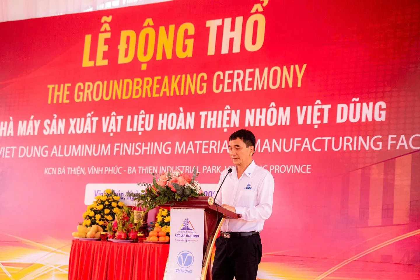 LỄ ĐỘNG THỔ DỰ ÁN NHÀ MÁY SẢN XUẤT VẬT LIỆU HOÀN THIỆN NHÔM VIỆT DŨNG
