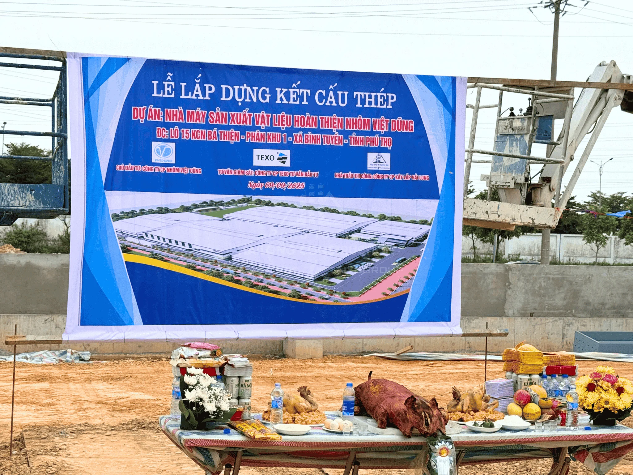 LỄ LẮP DỰNG KẾT CẤU THÉP – DỰ ÁN NHÀ MÁY NHÔM VIỆT DŨNG