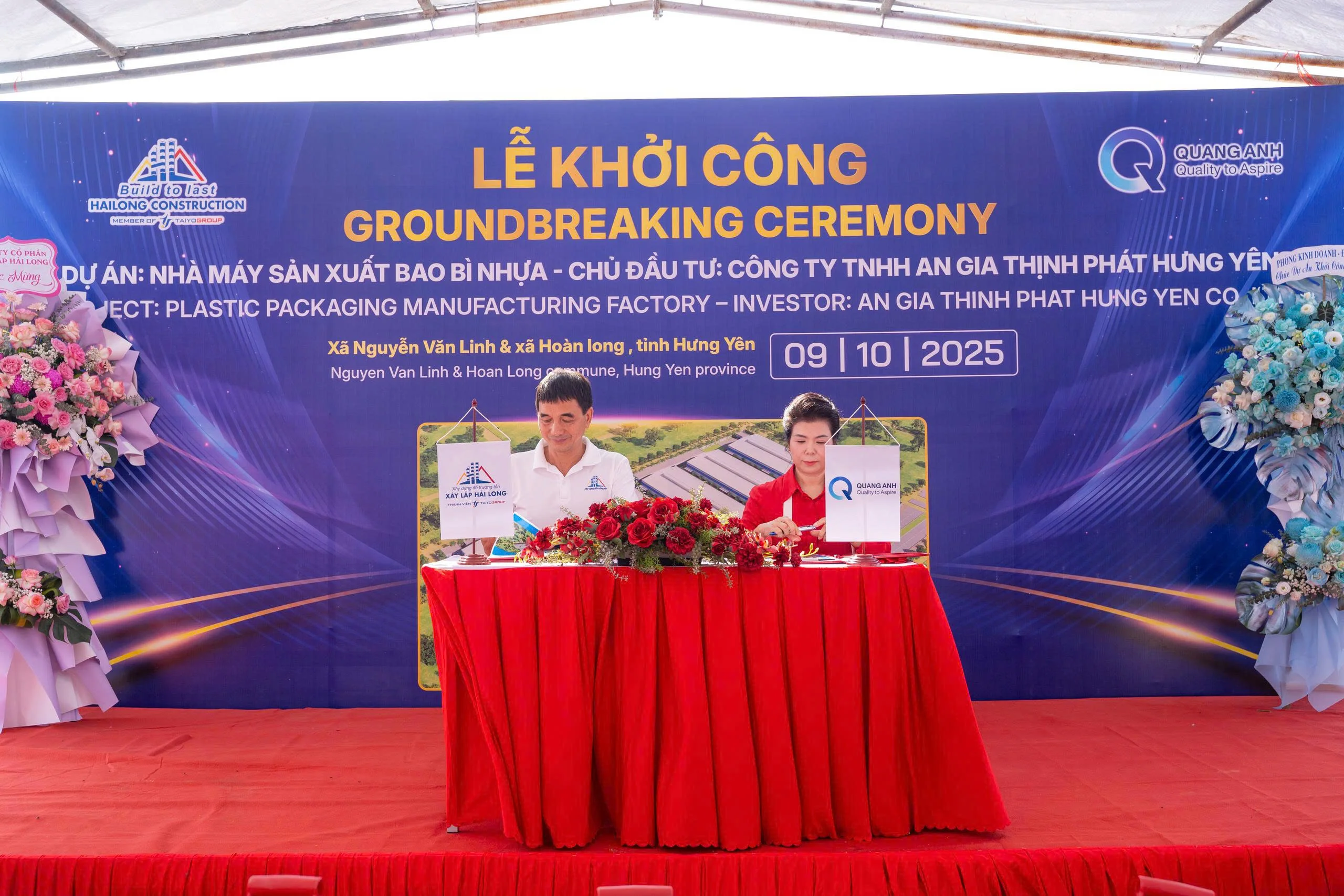 CONTRACT SIGNING CEREMONY AND GROUNDBREAKING OF AN GIA THINH PHAT PLASTIC PACKAGING FACTORY PROJECT