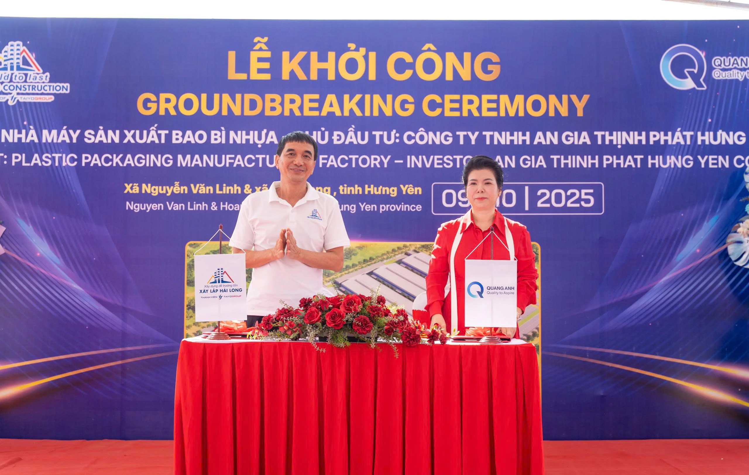 CONTRACT SIGNING CEREMONY AND GROUNDBREAKING OF AN GIA THINH PHAT PLASTIC PACKAGING FACTORY PROJECT