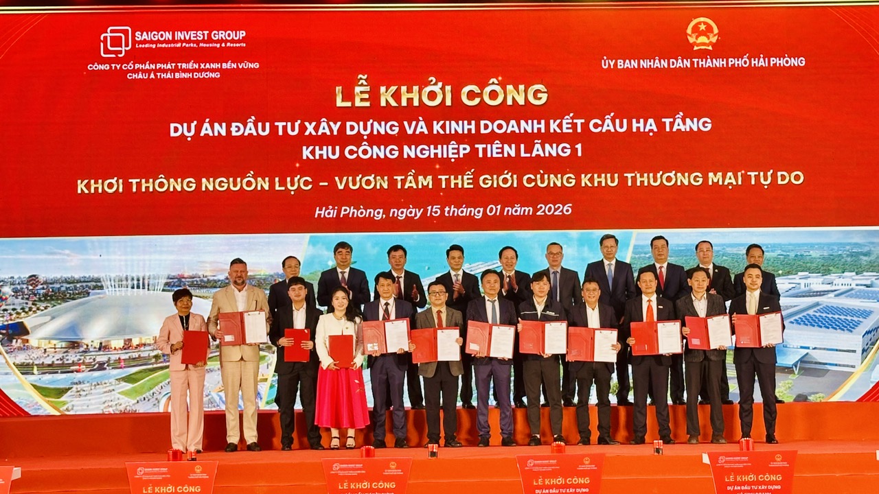 KHỞI CÔNG KHU CÔNG NGHIỆP TIÊN LÃNG I QUY MÔ GẦN 600HA, VỐN HƠN 13.000 TỶ ĐỒNG