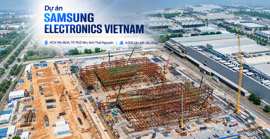 XÂY LẮP HẢI LONG TRÚNG THẦU 4.000 TẤN KẾT CẤU THÉP CHO DỰ ÁN CHIP BÁN DẪN ĐẦU TIÊN CỦA SAMSUNG TẠI VIỆT NAM XÂY LẮP HẢI LONG TRÚNG THẦU 4.000 TẤN KẾT CẤU THÉP CHO DỰ ÁN CHIP BÁN DẪN ĐẦU TIÊN CỦA SAMSUNG TẠI VIỆT NAM