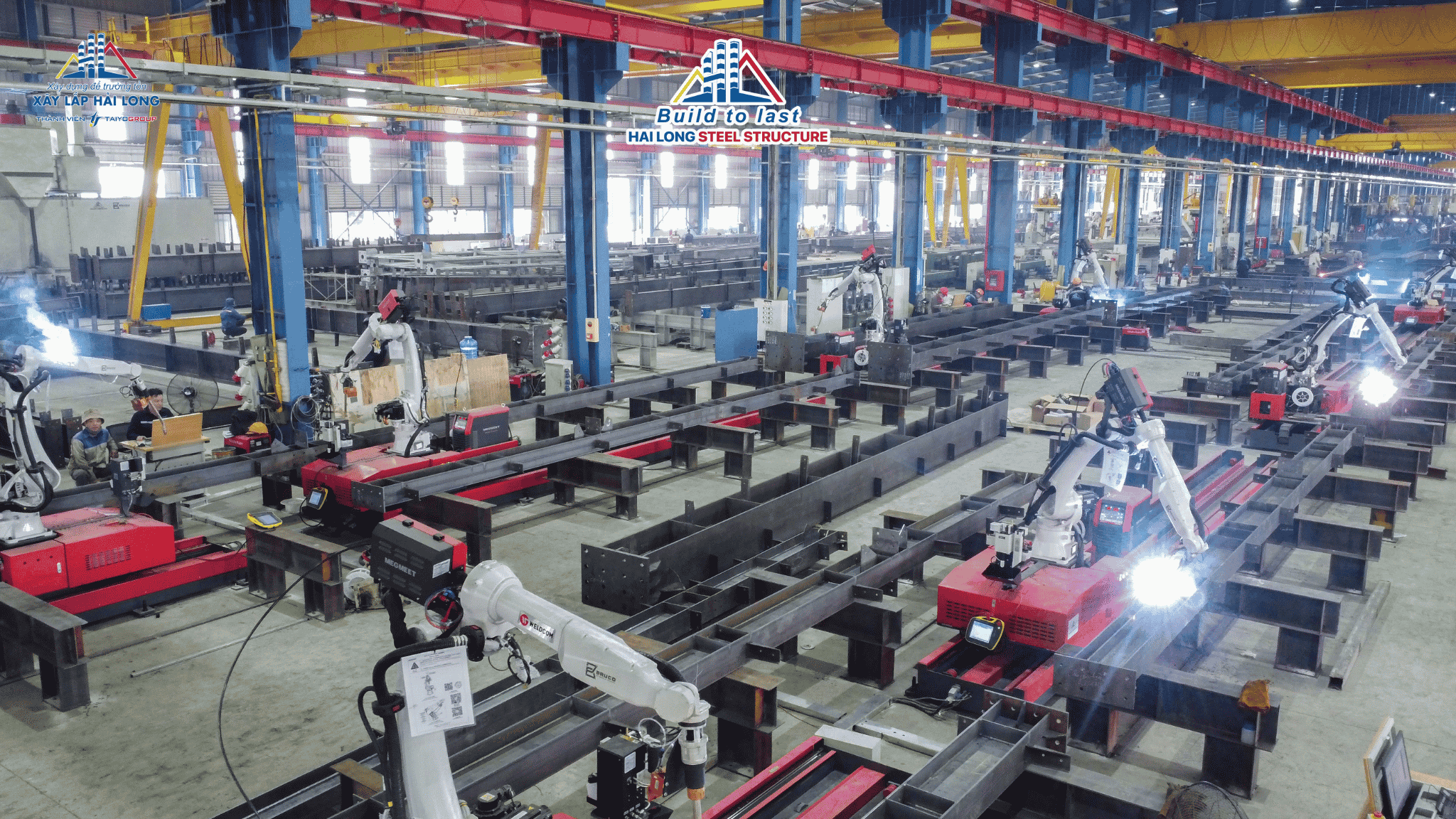 gia công kết cấu thép bằng robot hàn tự động